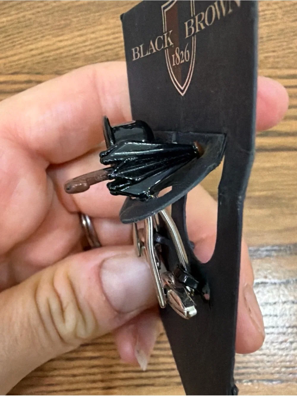 Black top hat and umbrella Cufflinks